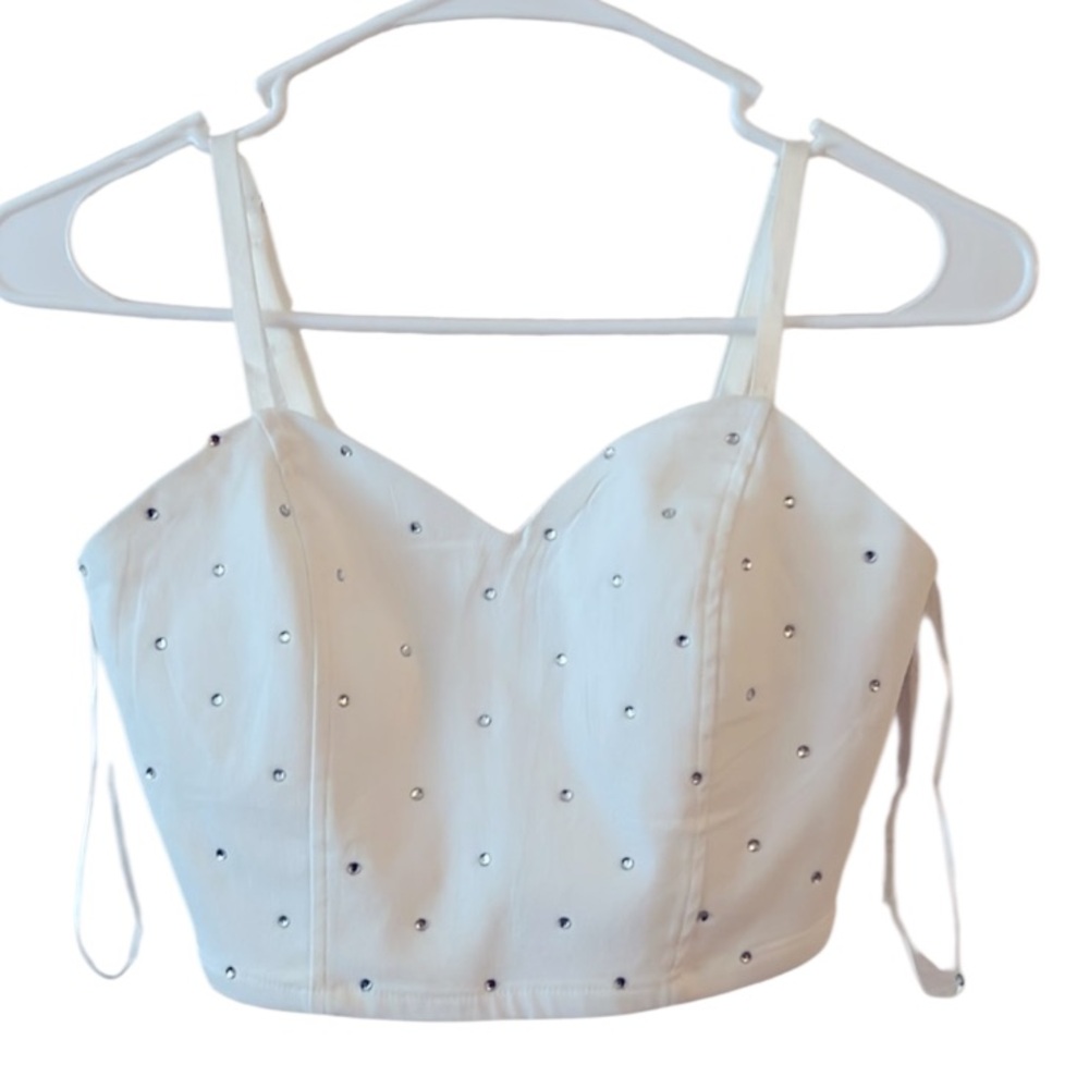 Blush White Studded Camisole Top